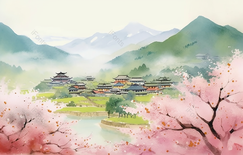 江南的春天水墨画,插画/手绘图,插画/手绘图库,插画/手绘图下载,插画/手绘